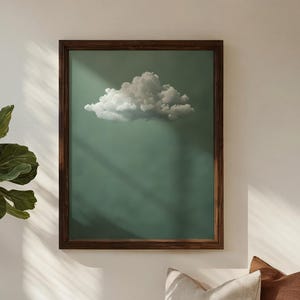 Minimal Wolke Poster - Stimmungsvoller Himmel Ästhetische Wandkunst, verträumte Landschaft für ruhige Innenräume, Pastell Wolke Schlafzimmer Dekor