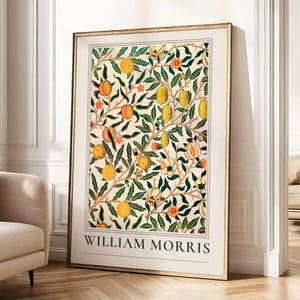 Fruit by William Morris Print, Vintage Botanical Wall Art, Arts and Crafts Fruit Poster for Rustic Kitchen or Traditional Decor, British Art