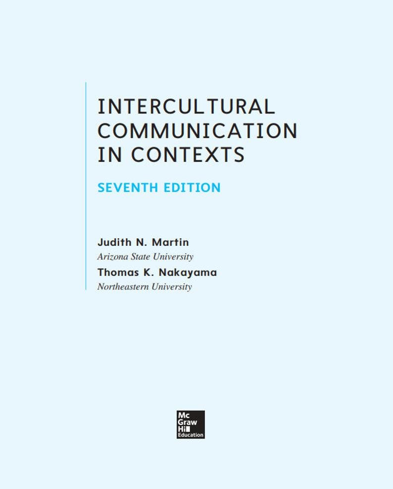intercultural communication in contexts 7th edition