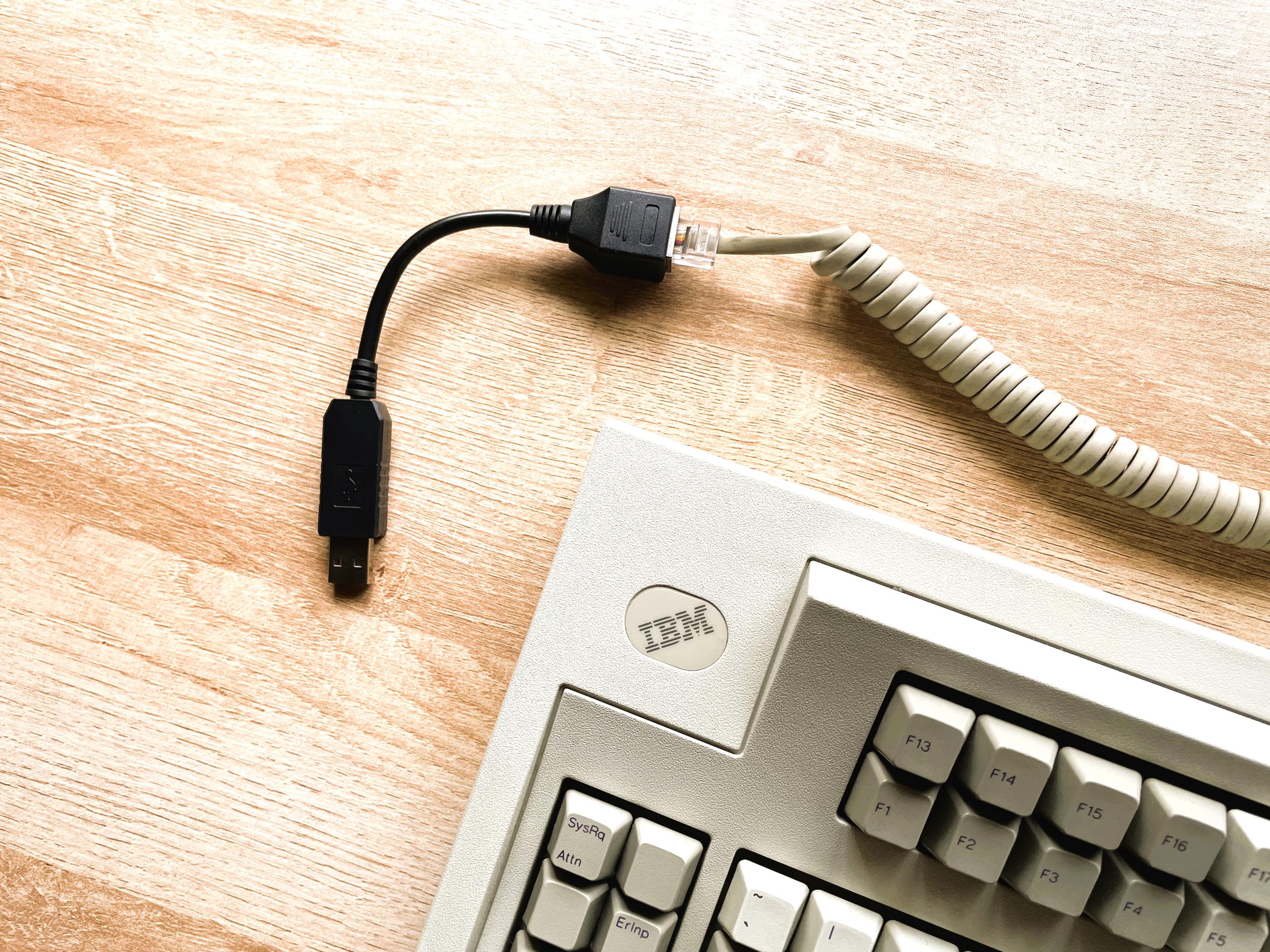 Tinkerboy IBM Terminal RJ45 Keyboard to USB Converter - Supports Vial ...