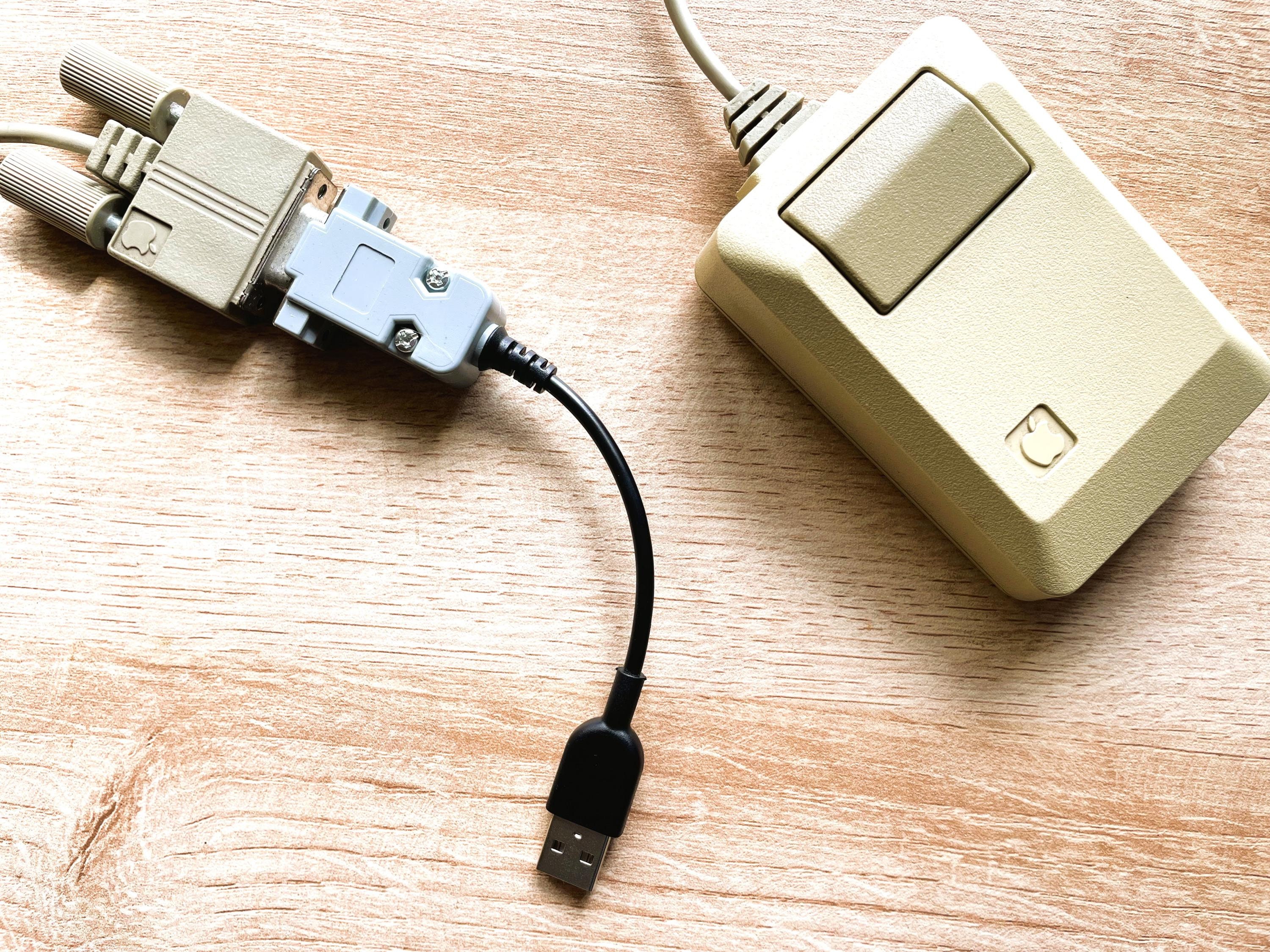 tinkerBOY M0100 Mouse To USB Converter - For classic Macintosh mouse (M0100) with DB9 connector as well as the Apple Lisa mouse (A9M0050)
