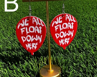 We All Float Down Here Earrings Hallowed Horror Jewelry