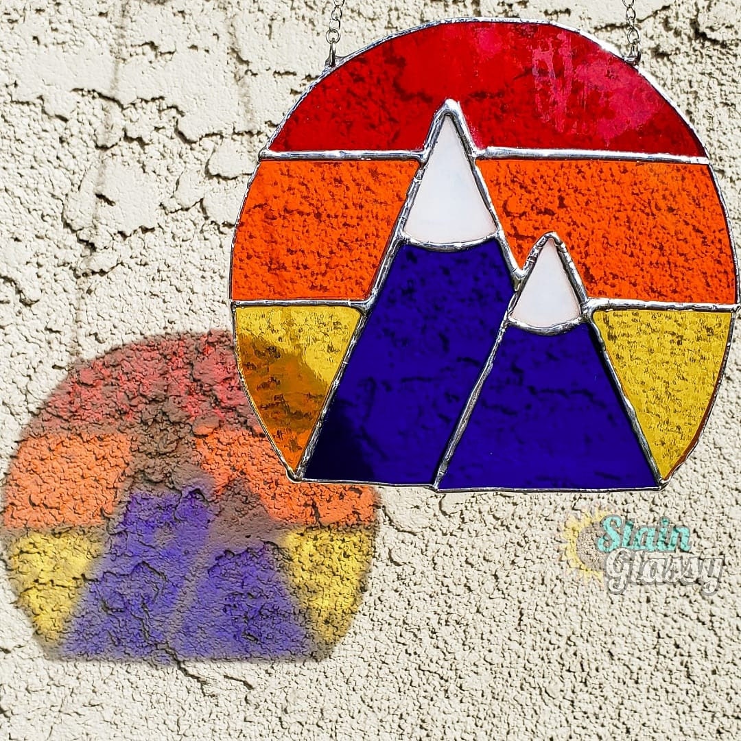 Stained Glass Mountains Etsy