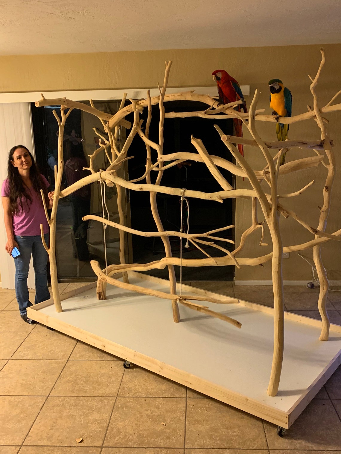 7Ft Long Parrot Stands Parrots Primate Monkey stand Etsy