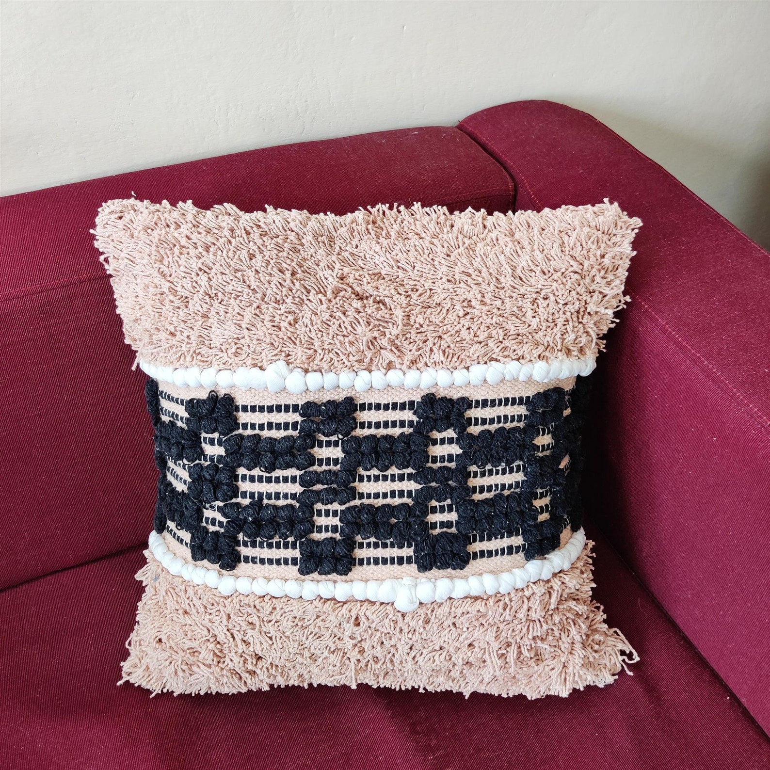 100 Cotton Handloom Woven Textured Cushion Cover Design Etsy