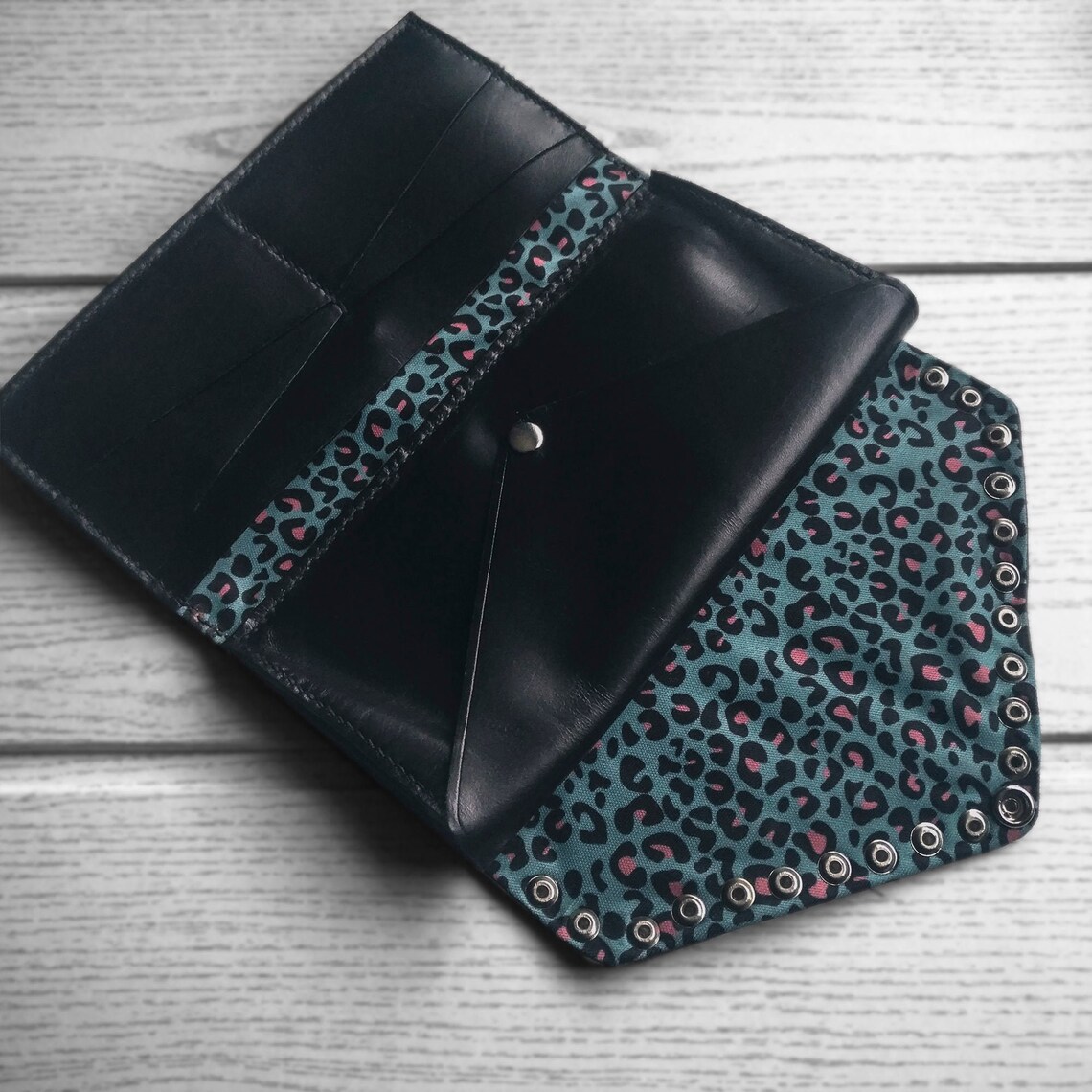 Cow Skin Wallet Animal Print Leather Wallet Leopard Etsy