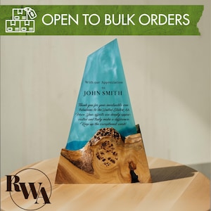 APEX – Custom Award from Epoxy Resin & Wood. Personalized Police Retirement gift. Engraved Plaque 20 year work anniversary gift