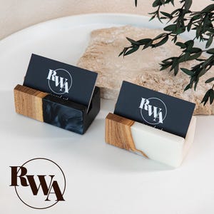 ELEMENT – Wooden Business Card Holder From Epoxy Resin. Personalized corporate gifts, gifts for employees
