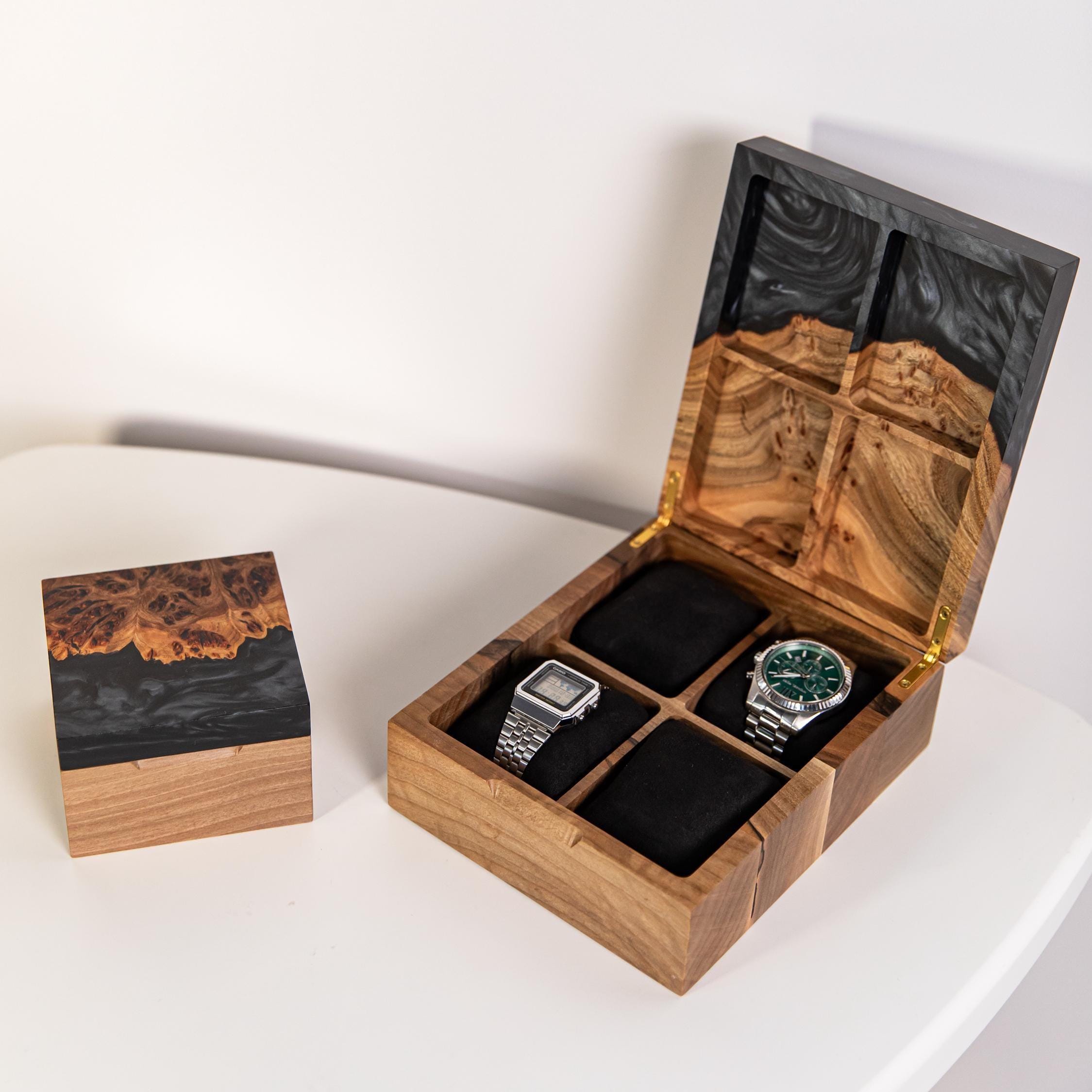 TEMPO – Epoxy & Wood Watch Box Handmade Sentimental Gift Idea for