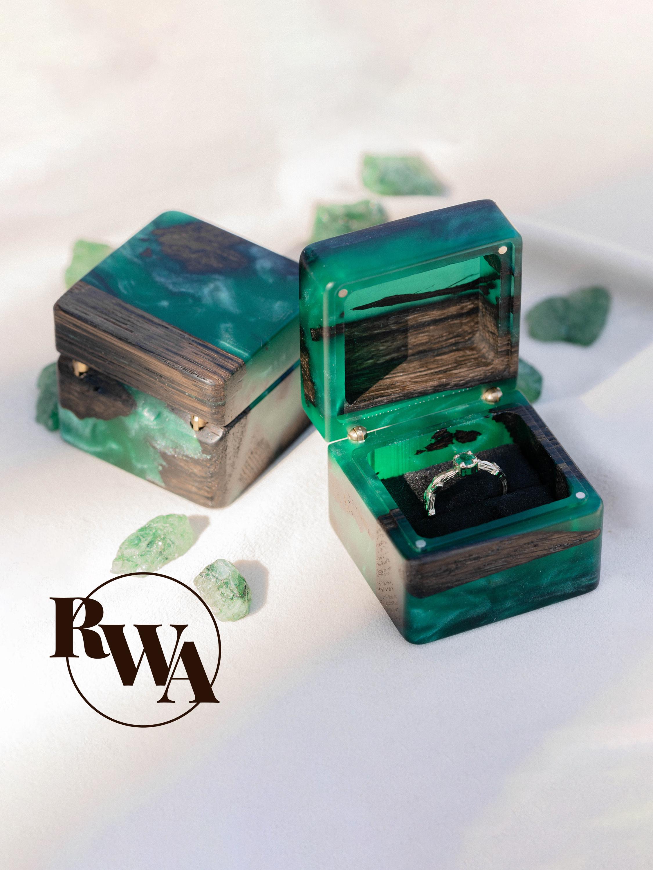 Boîte à Bijoux Vintage En Onyx Vert - Coffret Ancien, Occasion En Très Bon état (TBE)