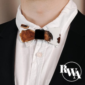 GALLANT – Blue resin & wood bowtie. Stylish wedding bow tie. Handmade gift for boyfriend. Unique fathers day gifts for grandpa