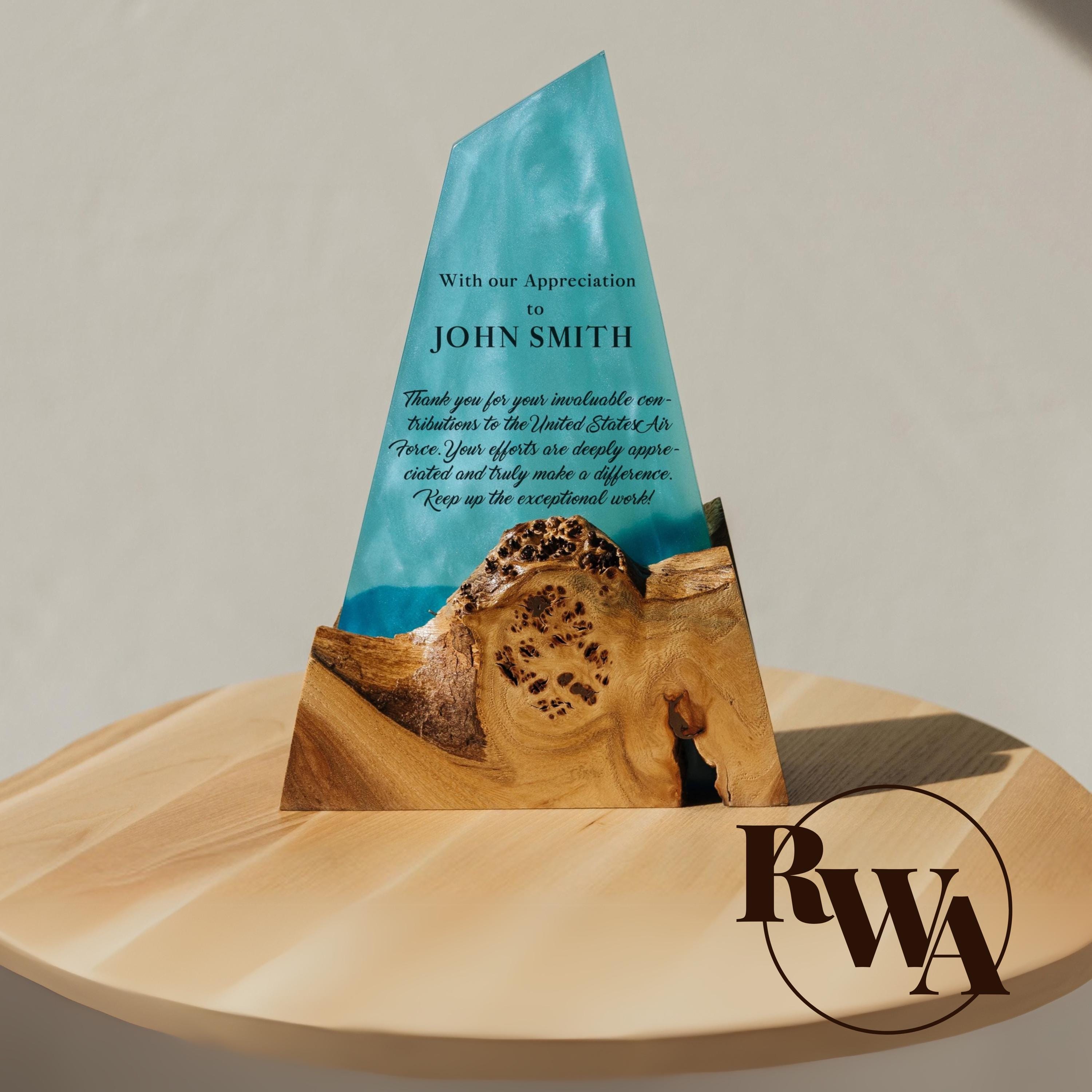 APEX – Custom Awards from Epoxy Resin and Wood. Personalized Award – Police Retirement Plaque as appreciation cheer coach gift
