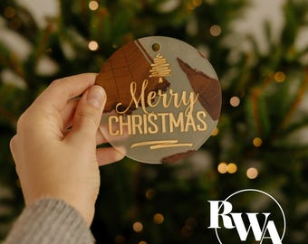 Personalized corporate Christmas gift. Secret santa gift for coworkers. Handcrafted Christmas tree decorations