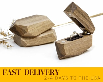 FLASH – Boîte fine pour bagues de fiançailles en bois. Proposition de boîte à bagues en bois. Boîte porte-anneaux personnalisée. Petite boîte à bagues faite main