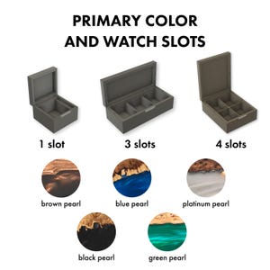 TEMPO – Wood Watch Display Case with Epoxy anniversary gift for her. Custom 3 watch box as romantic gift for wife image 6