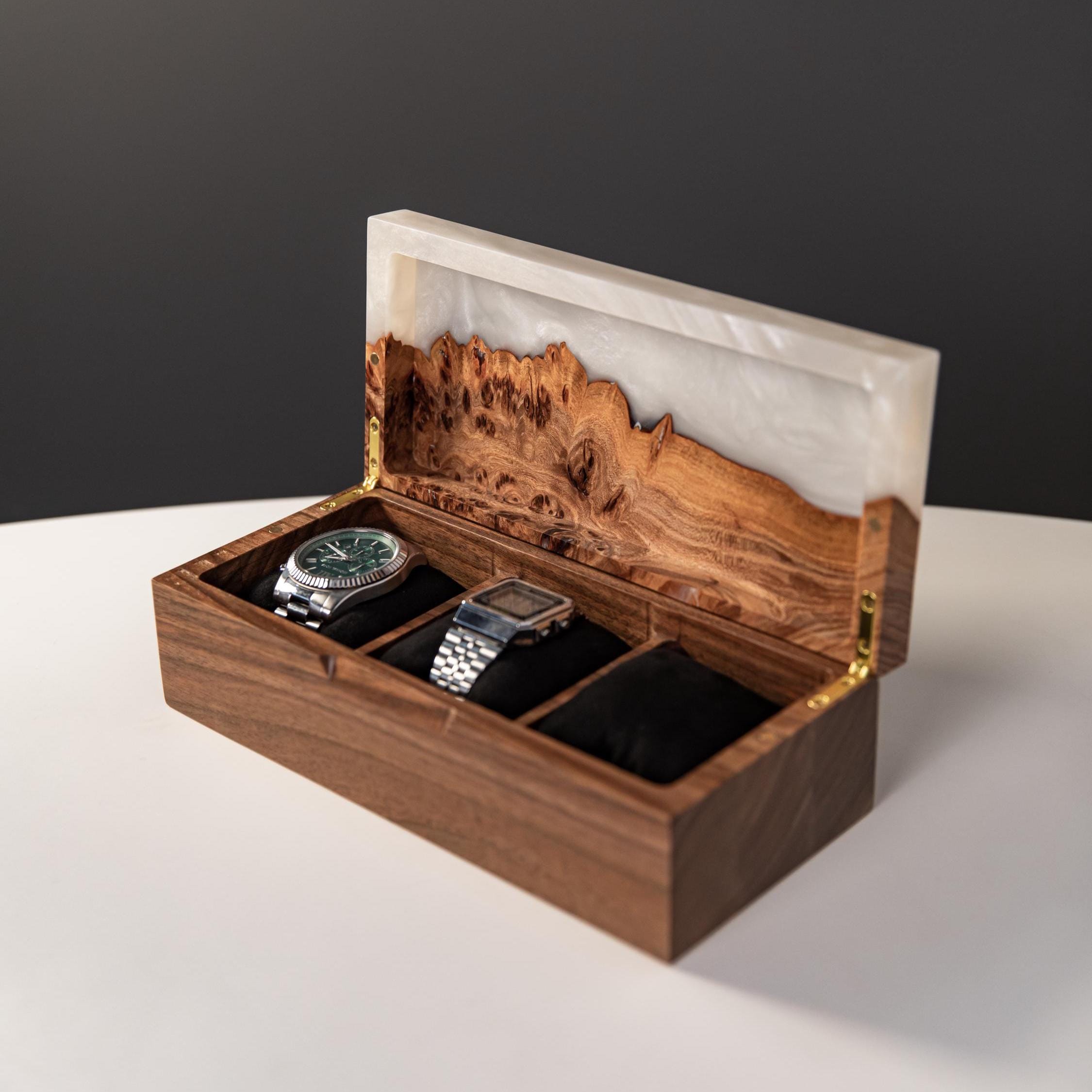 TEMPO – Epoxy & Wood Watch Box Handmade Sentimental Gift Idea for