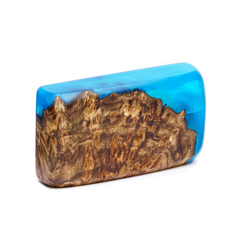 FLASH wedding Ring Box of Pearl Resin and Wood. Luxury Etsy