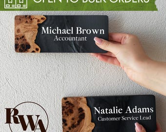 Resin Office Door Sign as corporate gifts. Custom Wooden Sign for business gifts for lawyers. Engraved Wall Name Plate new job gift