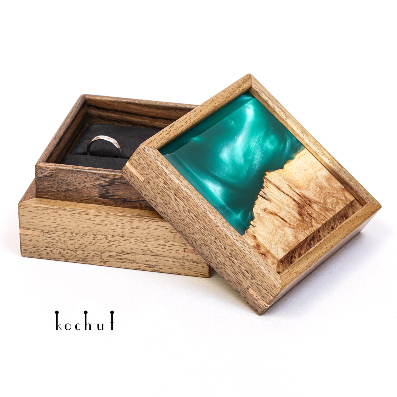 Unique jewelry box resin. Art epoxy jewelry organizer box. Etsy