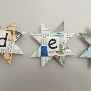 Alphabet (whole) encyclopaedia paper star banner garland - Decorative learning tool