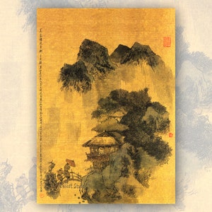 Chinese Traditional Art Print "Farewell to Xin Jian at Lotus Pavilion", Illustration of Wang Changling's Tang poetry, Chinese Painting