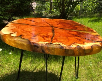 Liveedge Coffee Table Rivertable Solid Wood 60 cm Living Room Table Round Sofa Table Coffeetable