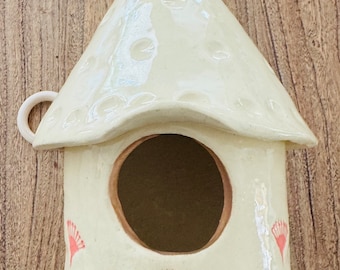 Handmade ceramic birdhouse