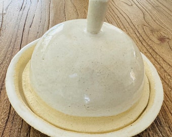 handmade ceramic butter dish round