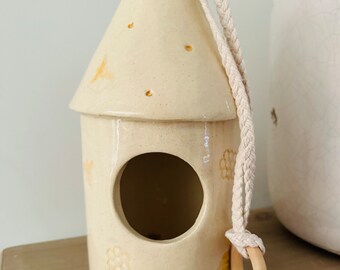 Handmade ceramic birdhouse