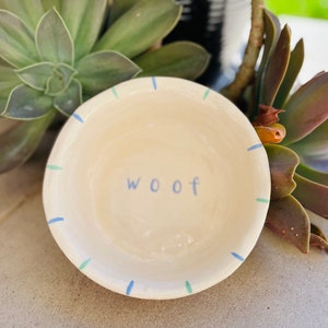 Handmade ceramic dog bowl