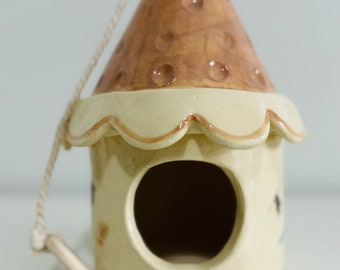 Handmade ceramic birdhouse