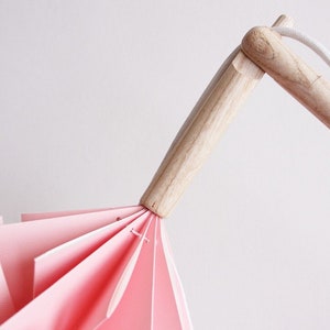 Snowdrop floor lamp, origami and wood design, standing lamp shade image 7