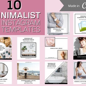10 Minimalist Instagram Template | Social Media Templates | Canva Template | Instagram Canva | Instagram Post Template | Minimalist Template