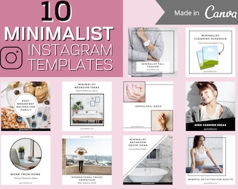 10 Minimalist Instagram Template | Social Media Templates | Canva Template | Instagram Canva | Instagram Post Template | Minimalist Template