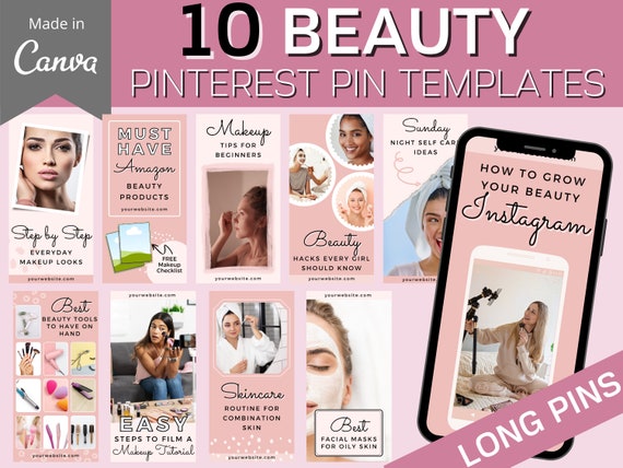 10 Beauty Blogger Pinterest Templates Beauty Pins Beauty 