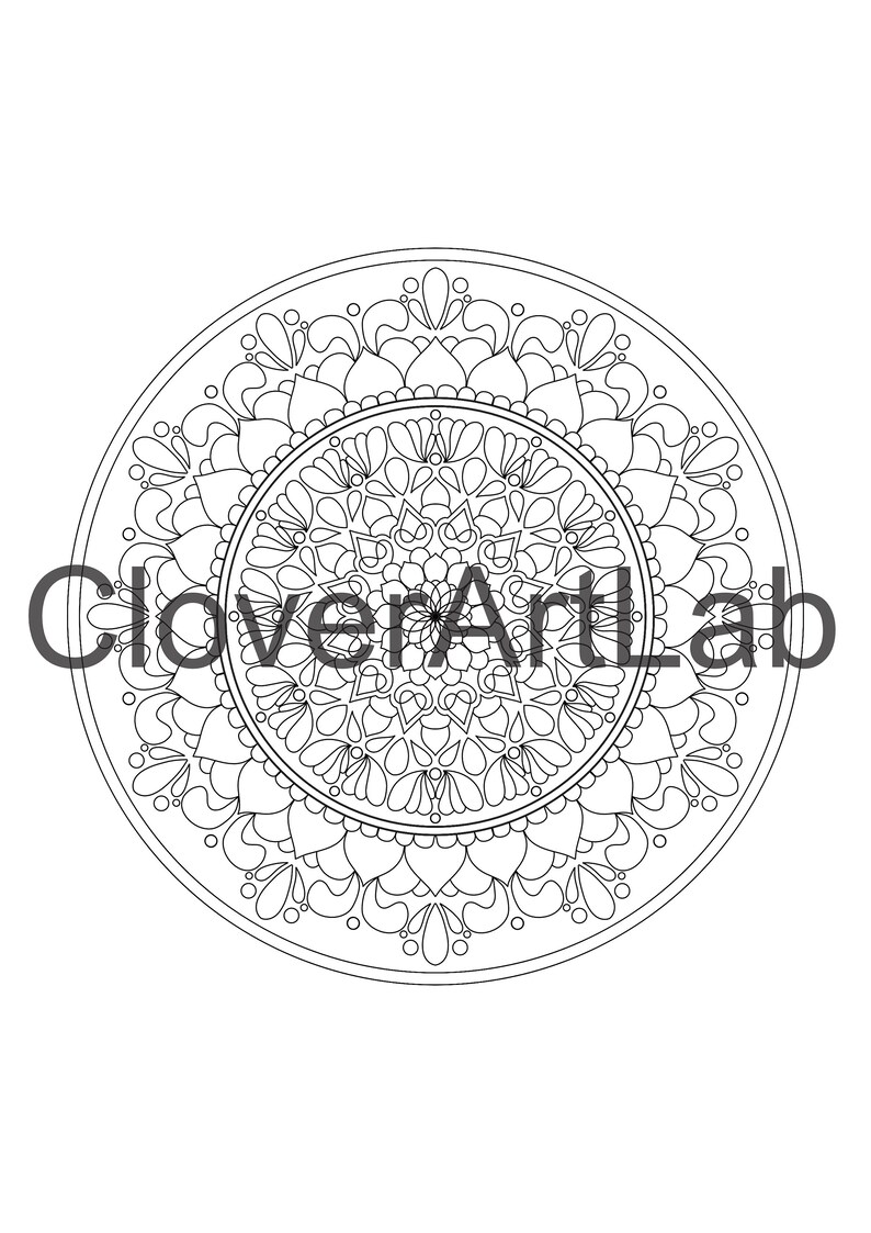 Mandala Digital Coloring Page, Instant Download - Etsy