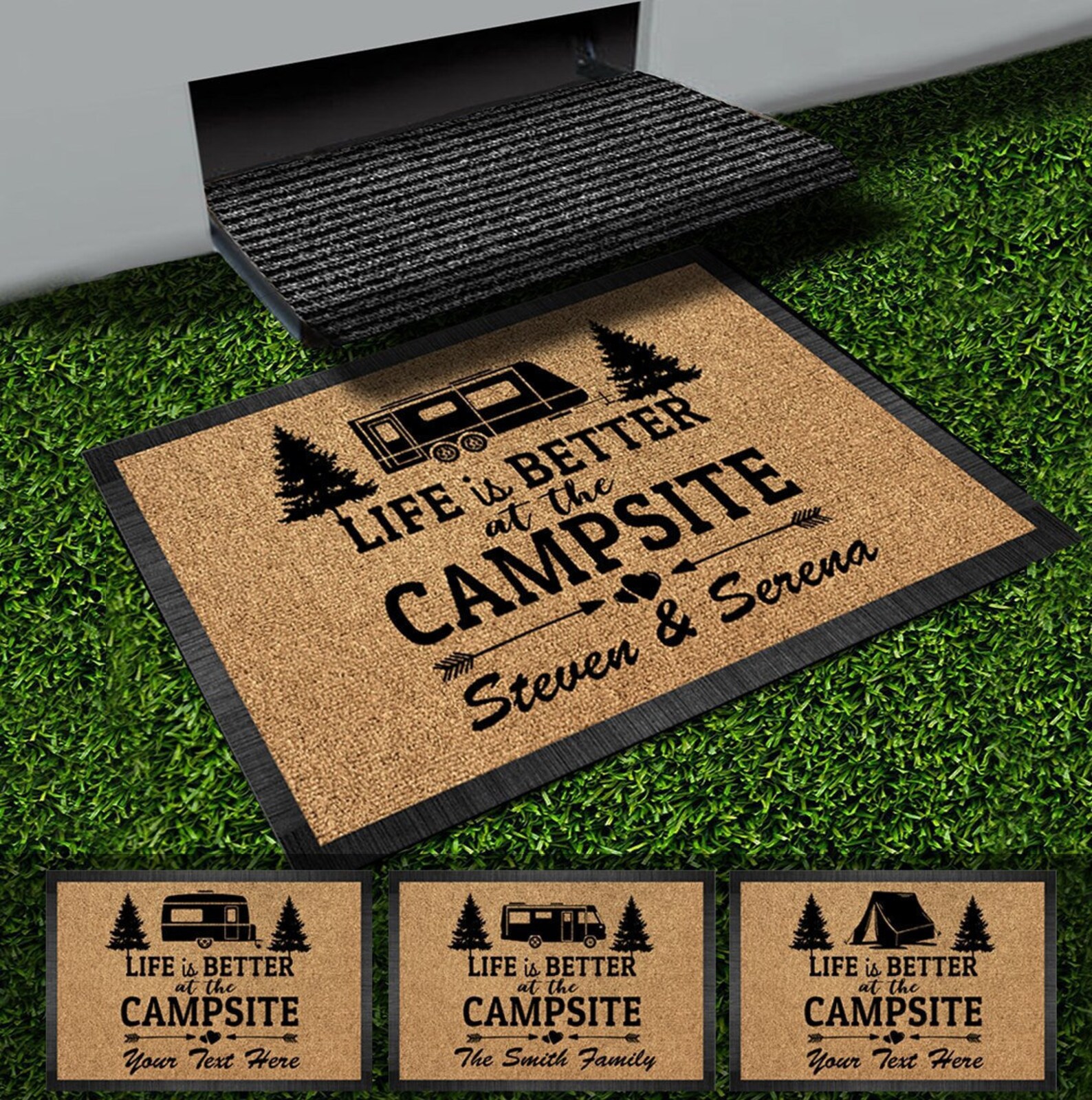 Personalized Camping Doormat camping name doormat camping Etsy
