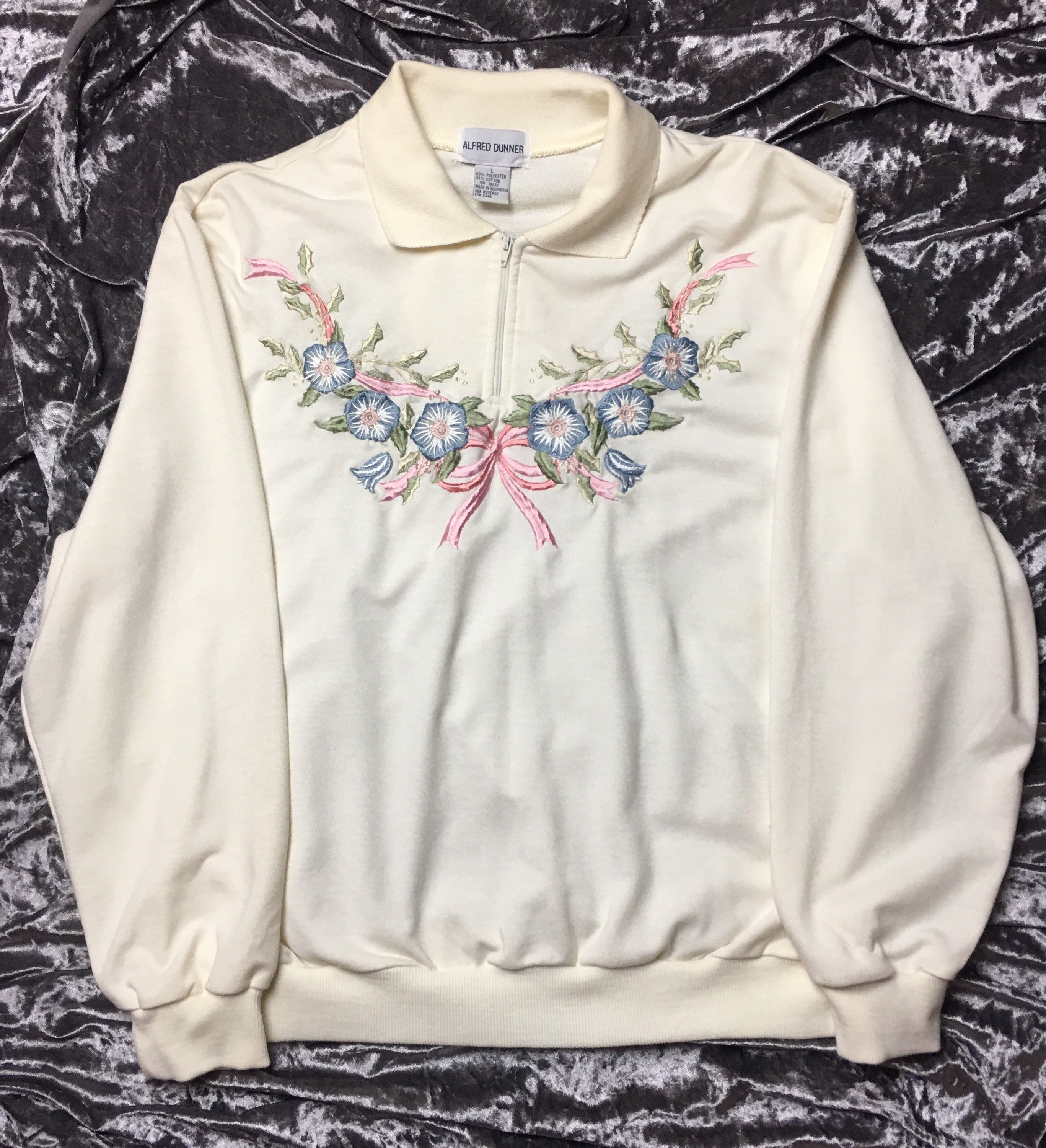 Vintage Alfred Dunner, Size L Sweater, Cream With Floral Details - Etsy  Canada