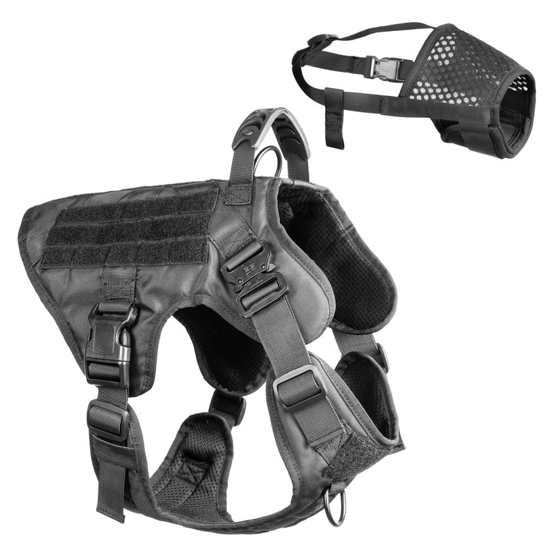 Dog Vest and Muzzle Set Tactical K9 Military Police Service Etsy