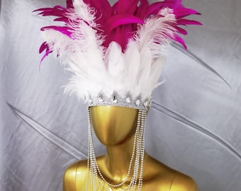 Carnival Costume Accessory/Feather Costume/Costume Feathers/Feather headdress/Carnival Headpiece