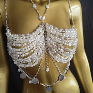 Carnival Acrylic beads and Seashell Top/Beaded seashell Top/Beaded Bikini/Bikini Cover/EDC Bra Top/ Jeweled Bralette for Festival