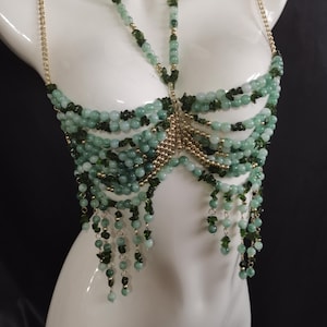 Jewel Beaded Top/Holiday beach Top/Crystal Beaded top/Bikini Cover/EDC Top/Body Jewelry Top/Jeweled Top