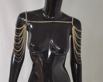 Showgirl Shoulder Pieces/Costume Shoulder Acessory/Fringe Shoulder Pieces/Cosplay SHoulder Acessory/Photo Shooting Chains