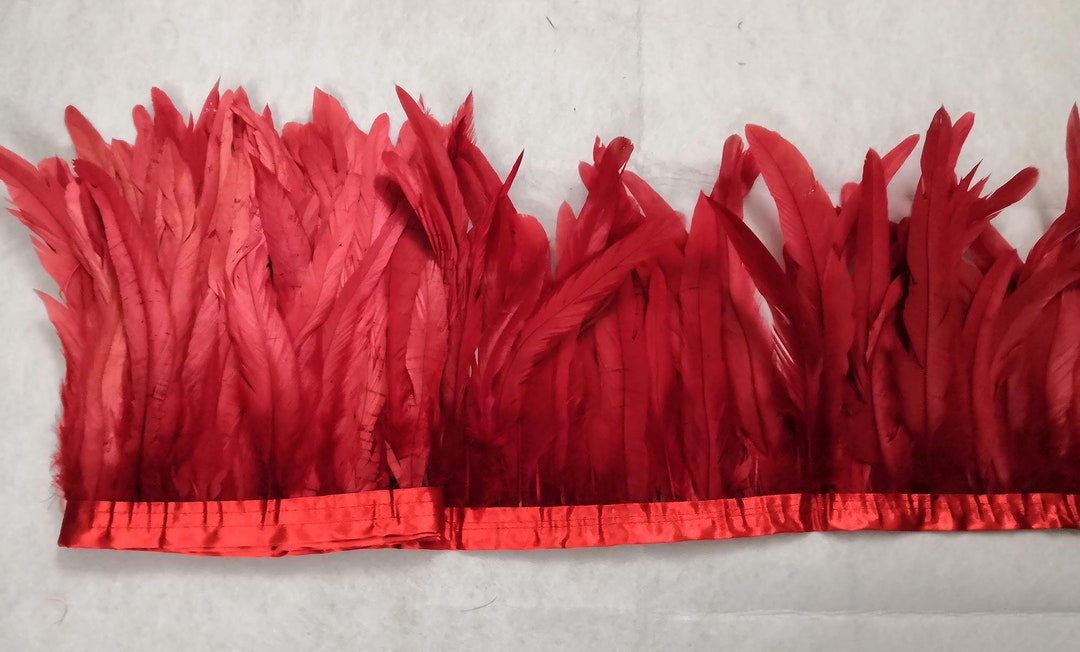 1012 Solid Long Rooster Feather Trim/2 Yds Each Etsy