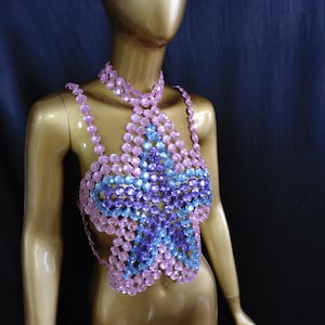 Haut en perles acryliques carnaval/haut pour déguisement/haut Mardi Gras/housse de bikini/haut ETD/haut pour bijoux de corps/haut en acrylique étoile
