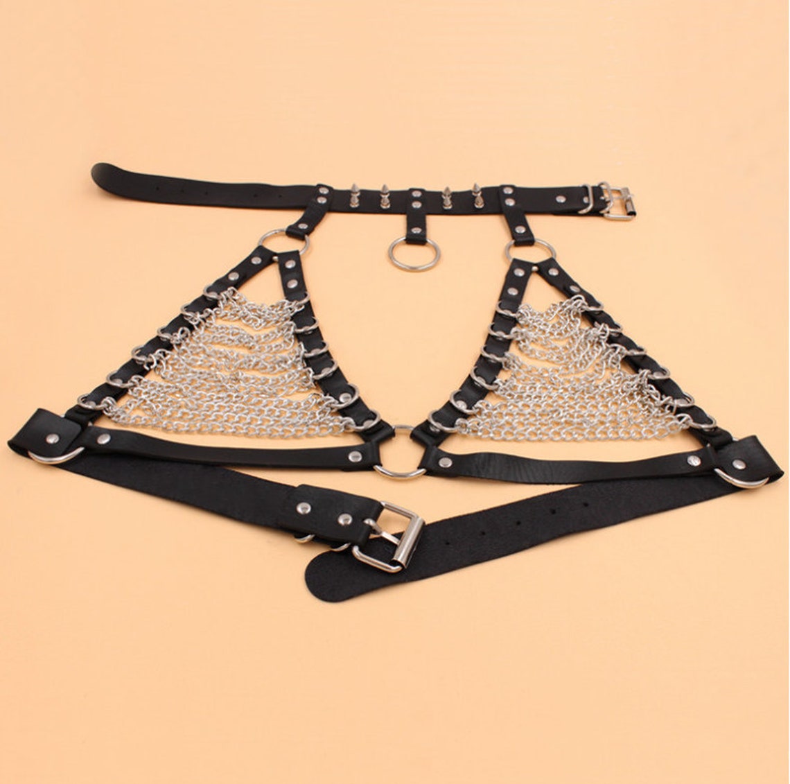 INGJIA 3er Set Punk Oberschenkelketten - Leder-Look Beinketten Für Festival & Strand