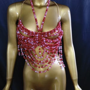 Jewel Beaded Top/Holiday beach Top/Crystal Beaded top/Bikini Cover/EDC Top/Body Jewelry Top