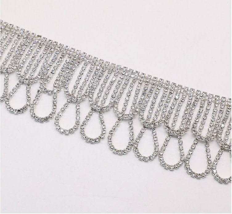 Rhinestone Fringe/rhinestone Tassel Trim Etsy