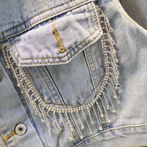 Rhinestone Fringe/Rhinestone Tassel Trim/Sell by Yard