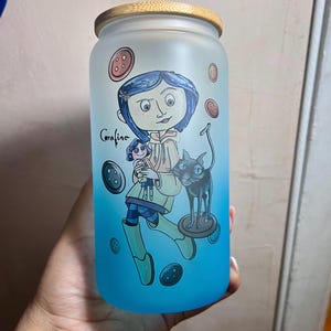 Coraline cup, straw and lid included spooky
